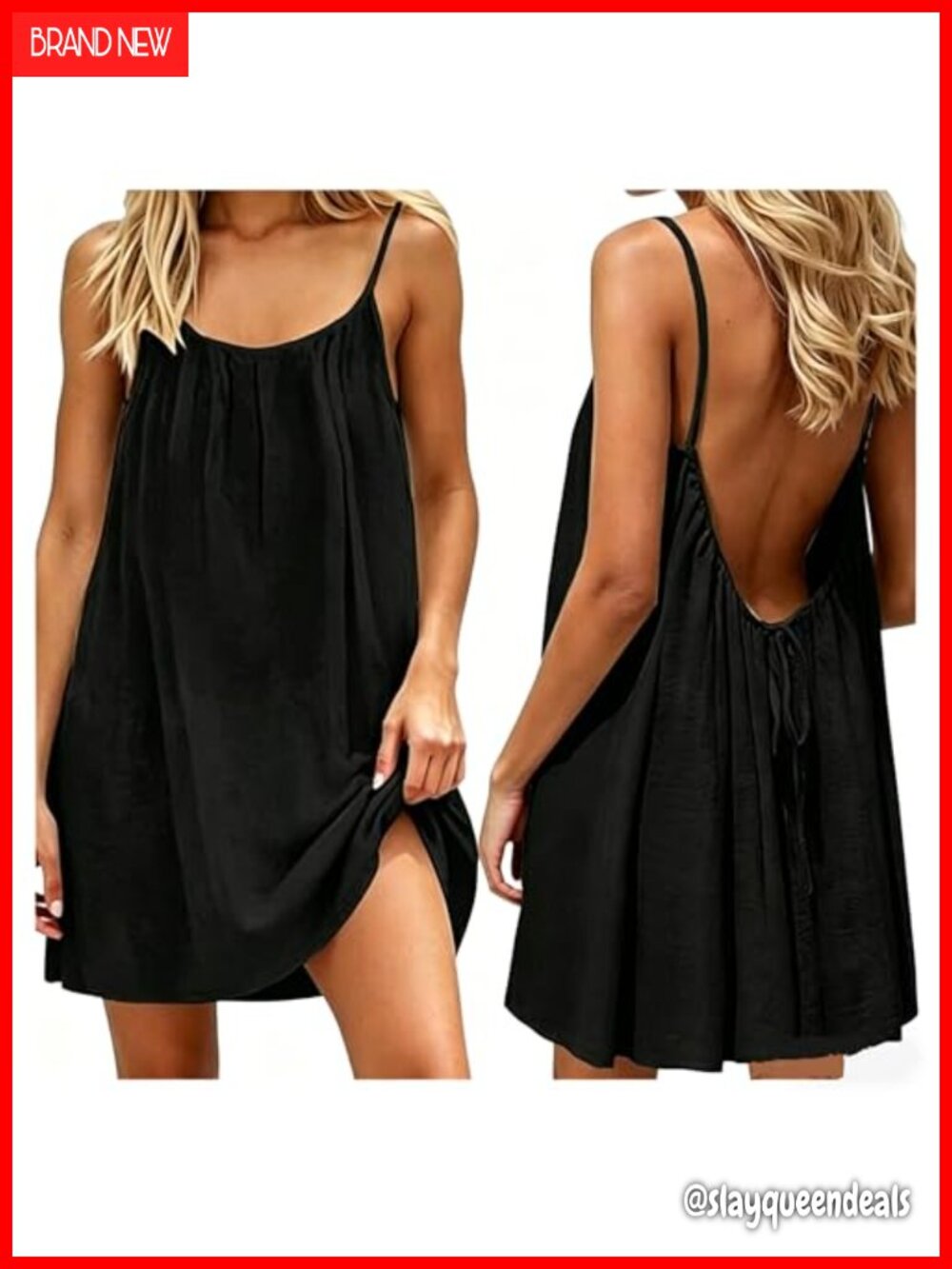 Backless Cami Mini Dress Sleeveless Lounge House Dress for Women
